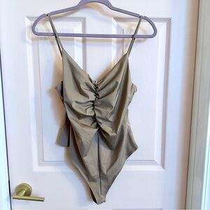Tan ruched H&M bodysuit